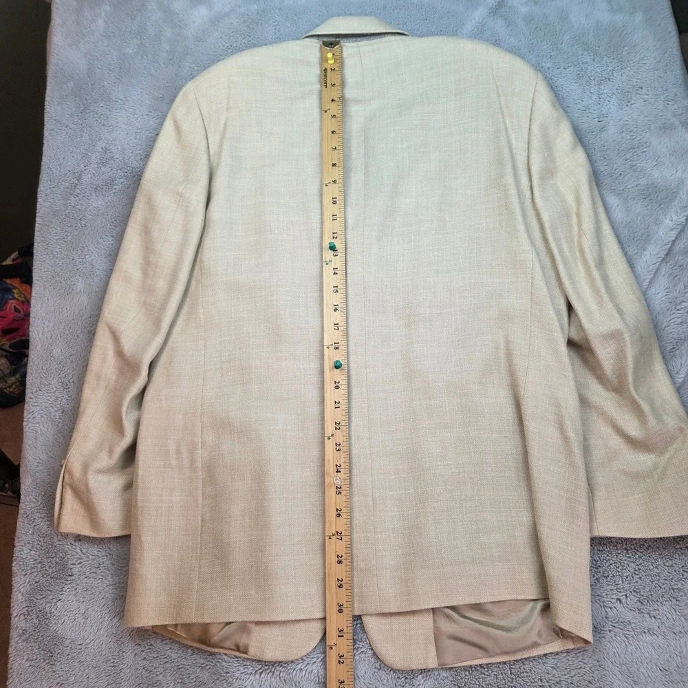 Vito Rufolo Silk Linen Wool Blazer Mens 42 Amalfi Garlanda Cloth Tan Made Italy‎